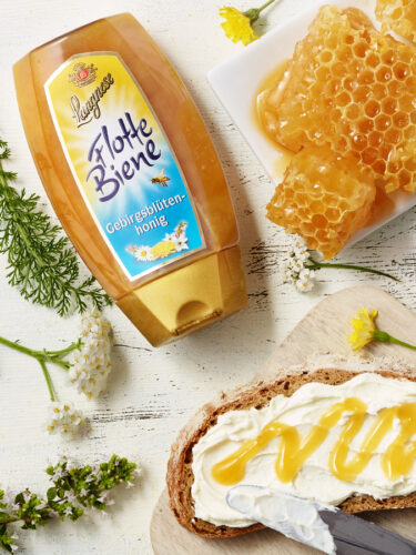 verpackungsdesign honig etikett flotte biene