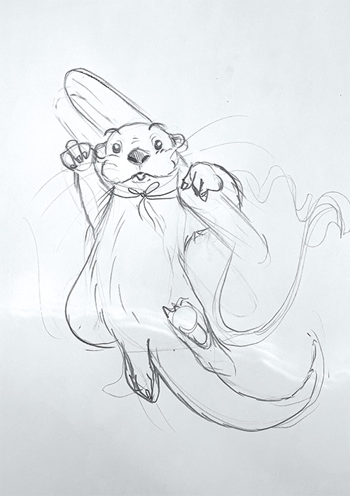 skizze design heldensnacks otter nick